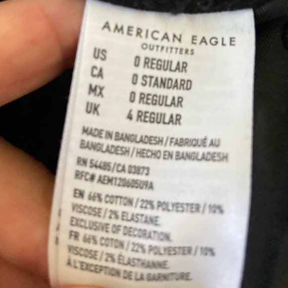 American Eagle boot cut stretch black, button up jea size 0 - Picture 2 of 4